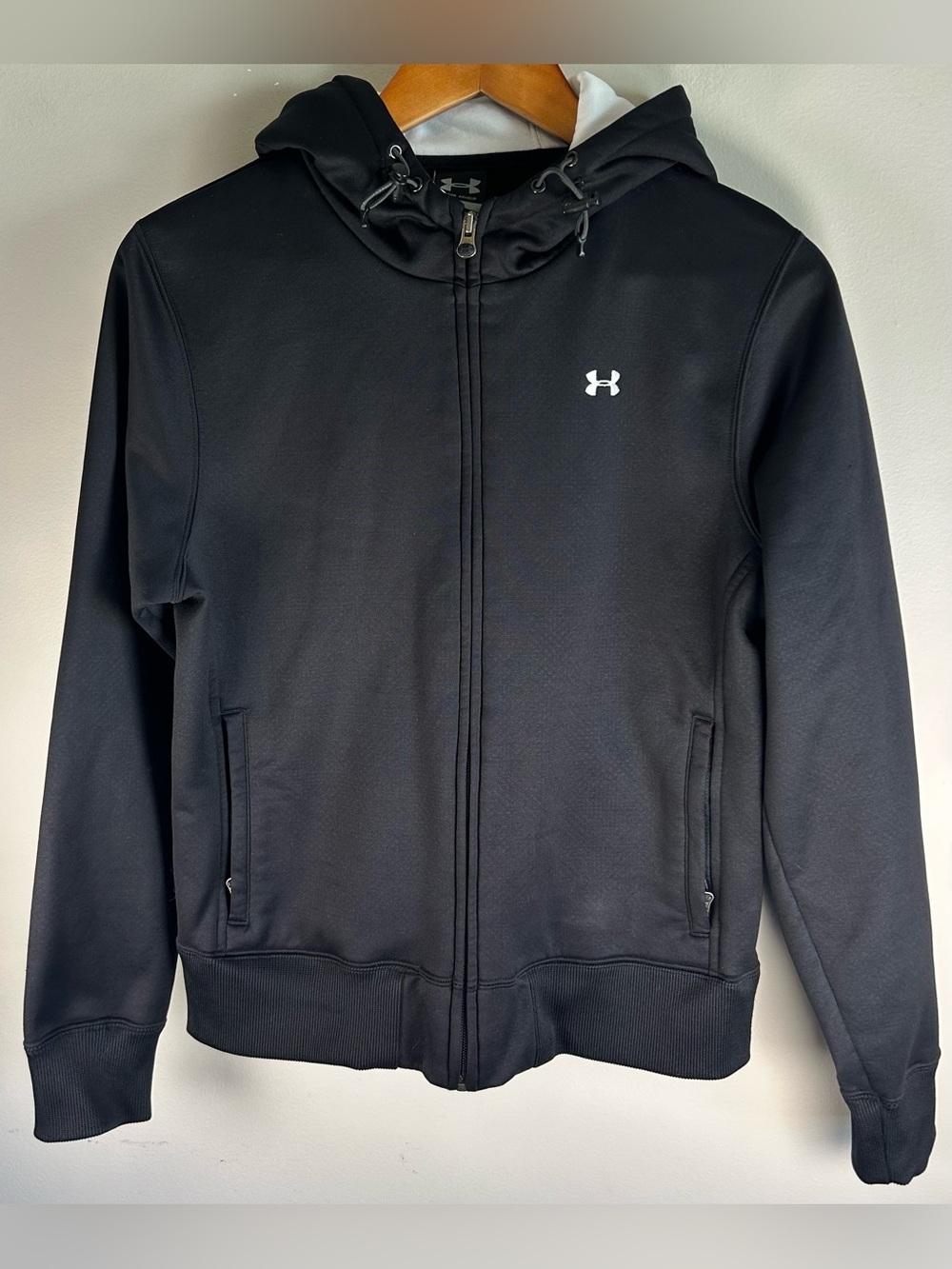Under Armour UA Women's Fleece Hoodie Full-Zip Sweater Jacket Size M Black